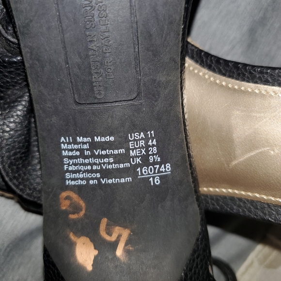 05-Christian Siriano for Payless heels sandals bow ankle strap black weaved edge - Picture 4 of 13